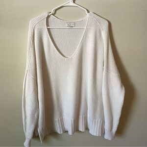 LUCKY BRAND 🍀 Cream White Oversized Knit Sweater - Size Large